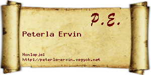 Peterla Ervin névjegykártya