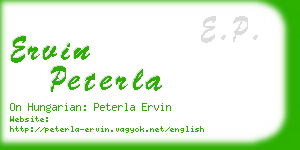 ervin peterla business card